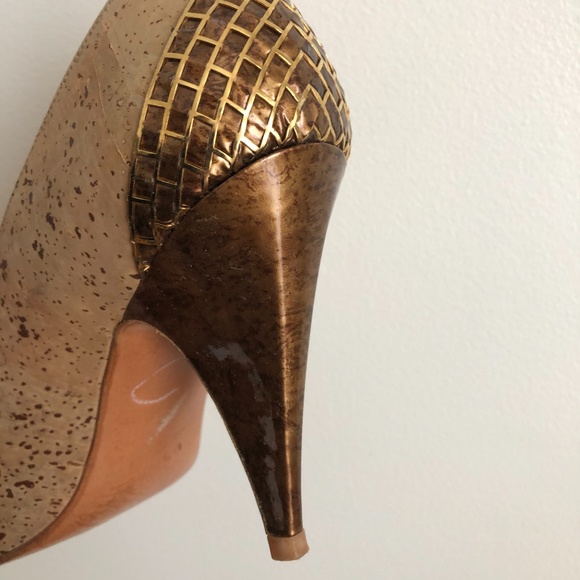 Rare Vintage cork STUART WEITZMAN shoes 8.5 - Picture 6 of 10